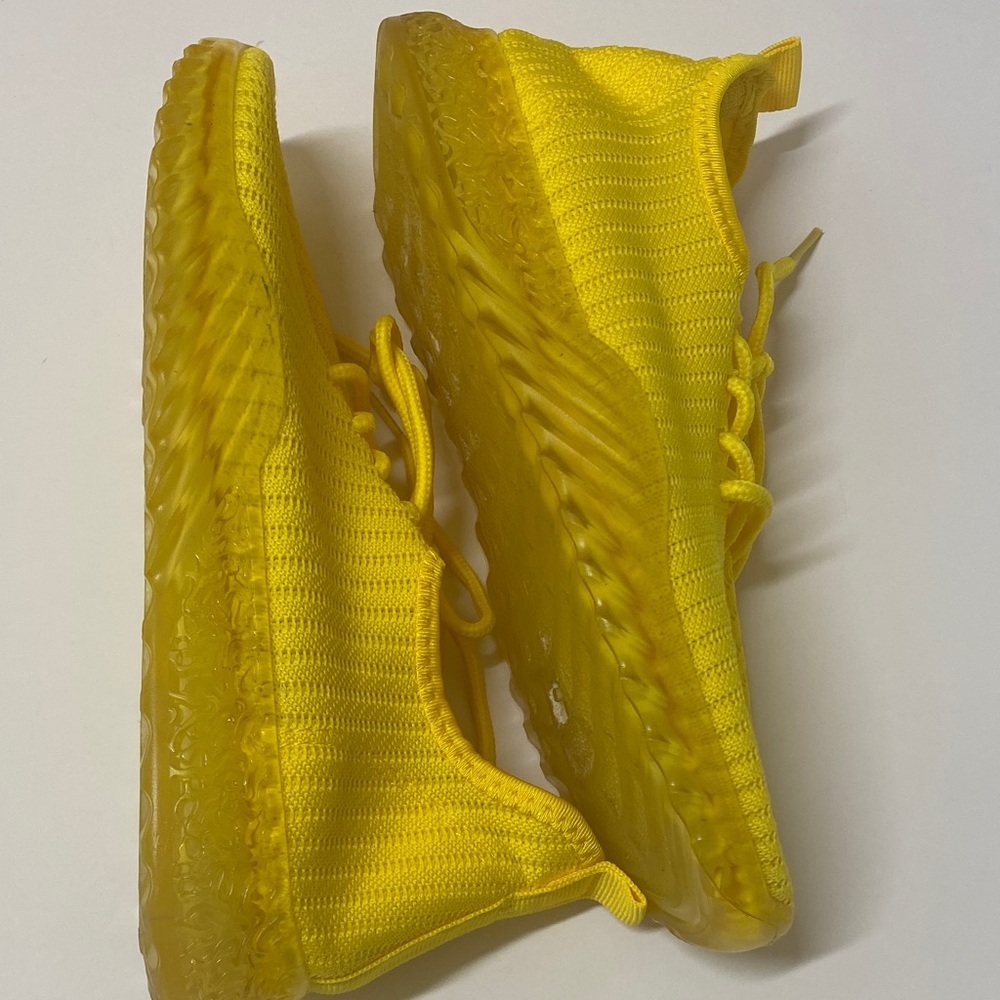 Wanted Sunshine Yellow Dopamine Knit Sneakers Clear Soles size 8 - Picture 8 of 10